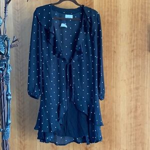 Roxberi Sheer Polka Dot Open Blouse Size X-Small
